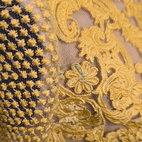 Yellow Off-Shoulder Lace Top - Picture 6 of 10